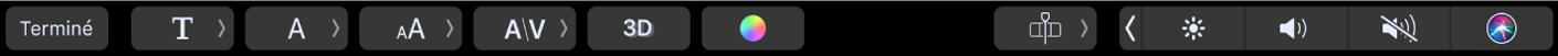 Options de texte dans la Touch Bar