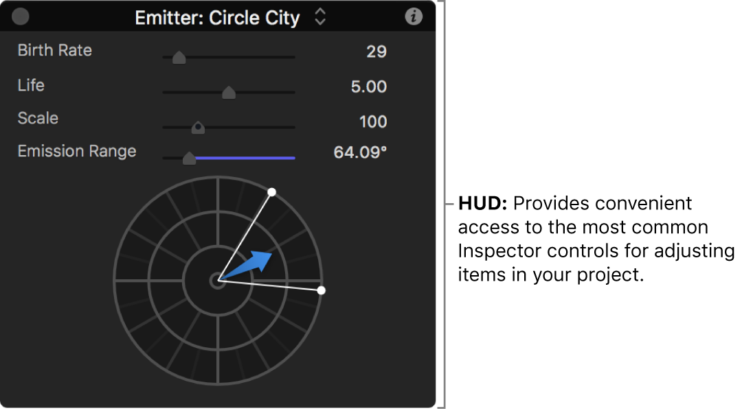 「HUD」ウインドウ