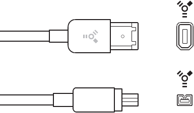 FireWire 4-pin and 6-pin connectors