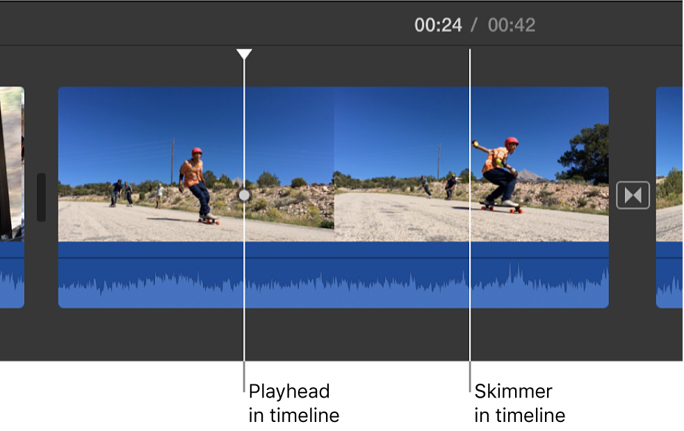 Playhead and skimmer in timeline