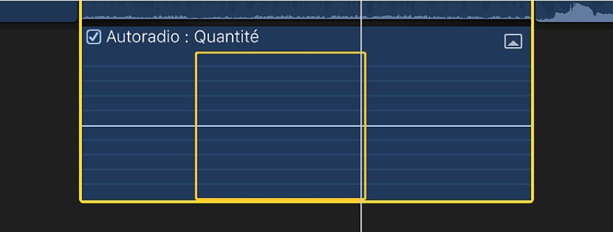 Sélection d’une plage dans la partie audio d’un plan de la timeline avec l’outil Plage de sélection