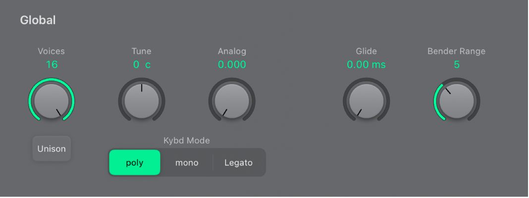 Abbildung. Oszillator-Parameter „EVOC 20 PS Global“