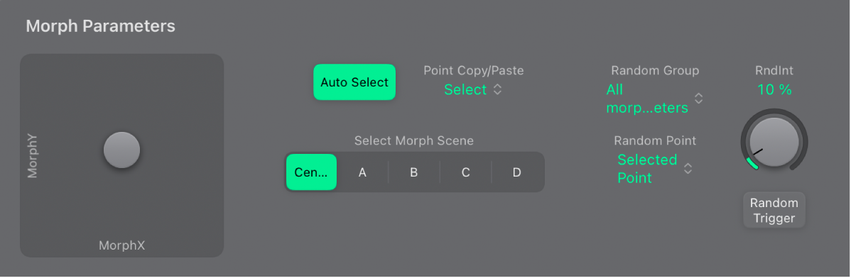 Figure. Morph Randomize parameters.