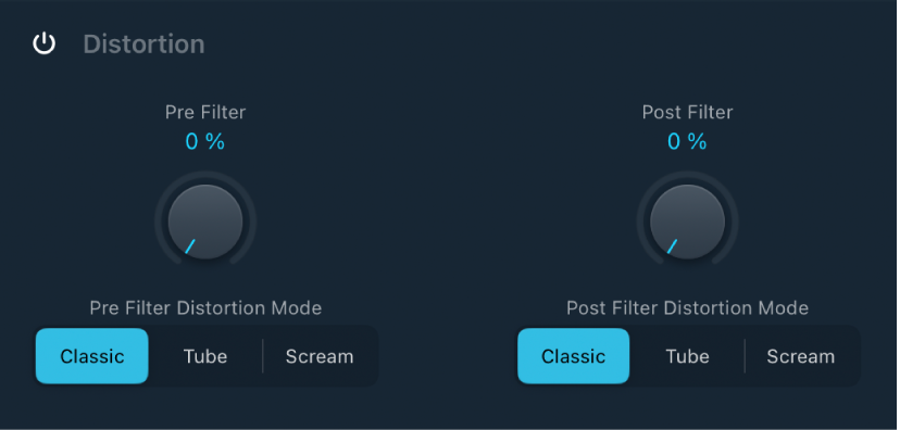 Figure. AutoFilter Distortion parameters.