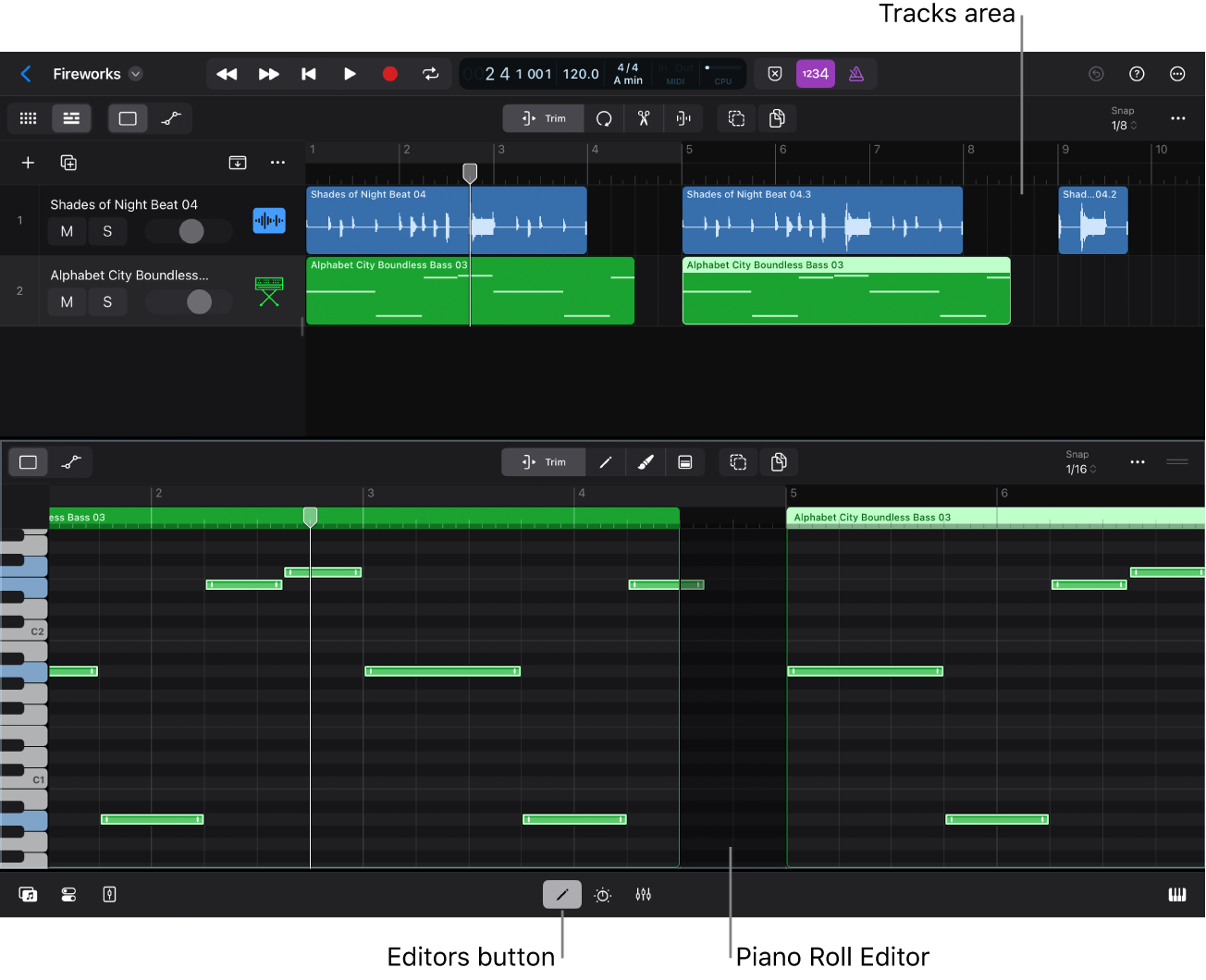 Figure. Piano Roll Editor.