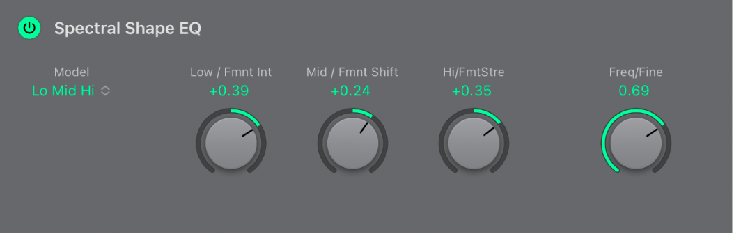 Figure. Spectral Shape EQ parameters.