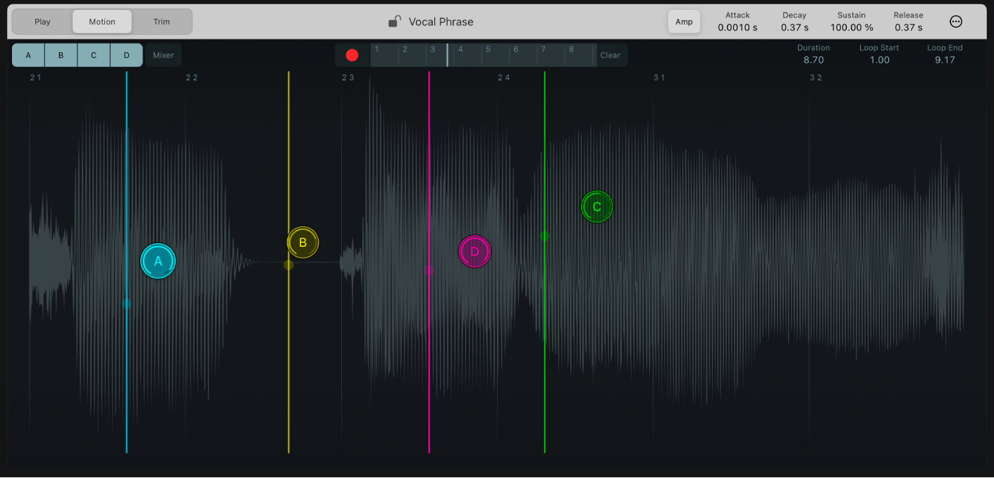 Figure. Mode Motion de Sample Alchemy.