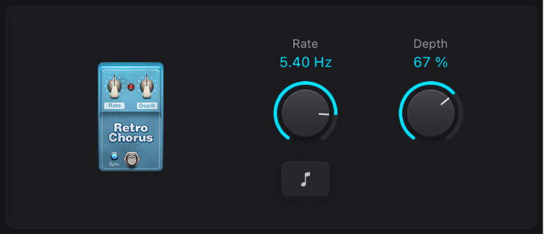 Figure. Fenêtre stompbox Retro Chorus.