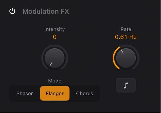 Figure. Paramètres de l’effet Modulation FX du Vintage Clav.