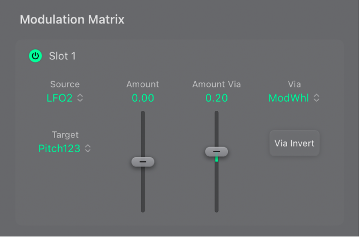 図。ES2のMod Matrixスロット1。