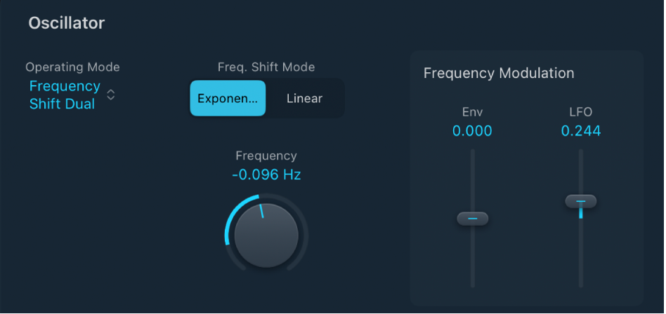 図。Ringshifterの「Oscillator」コントロール。