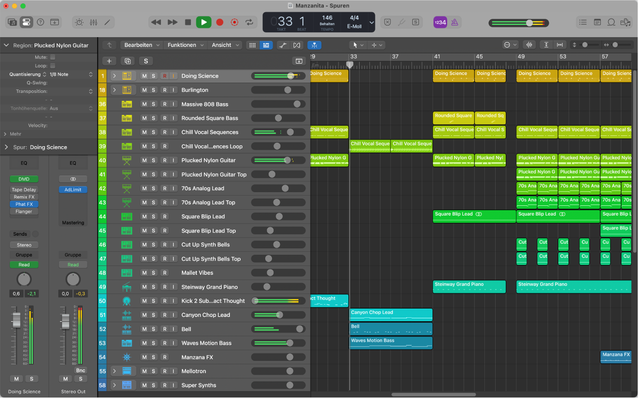 Abbildung. Hauptfenster von Logic Pro