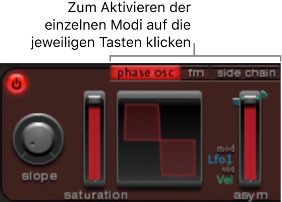 Abbildung. Modustasten für Oszillator 1