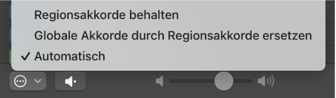 Abbildung. Einblendmenü „In Tonart wiedergeben“ im Loop Browser