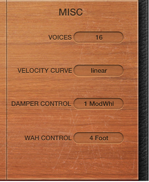 Abbildung. Vintage Clav Global-Parameter