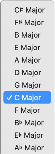 Figure. Key pop-up menu in the LCD.