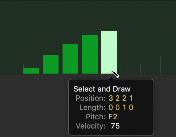 Figure. Creating multiple events by dragging horizontally on a lane.