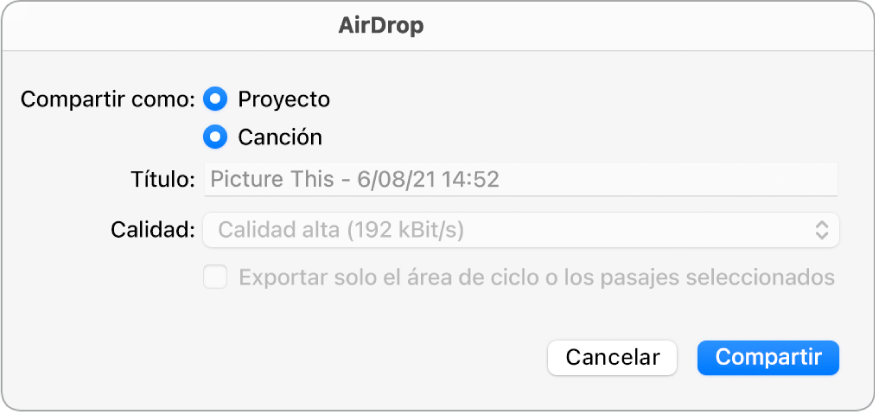 Ilustración. Cuadro de diálogo AirDrop.