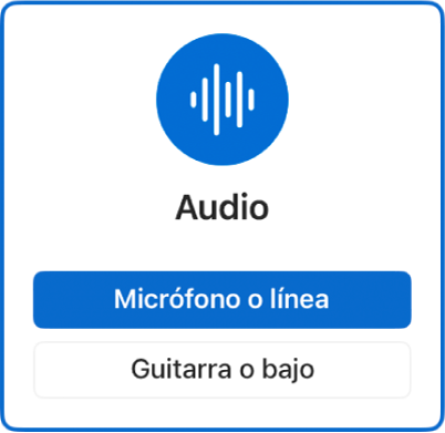 Ilustración. Se está seleccionando un icono de audio en el cuadro de diálogo “Nuevas pistas”.