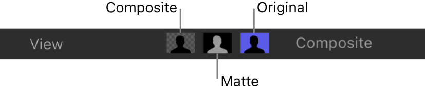 View controls, consisting of the Composite, Matte, and Original controls