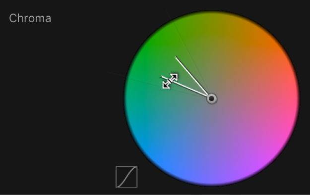 Dragging the inner border of the Chroma control to adjust Tolerance