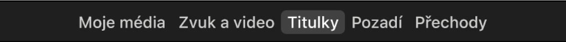 Vybraná volba „Titulky“ nad prohlížečem