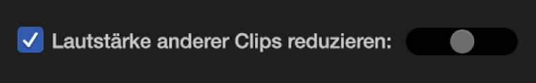 Aktiviertes Markierungsfeld „Lautstärke anderer Clips reduzieren“