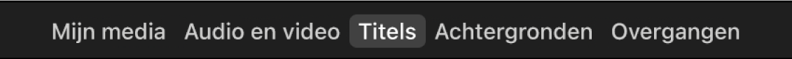 'Titels' geselecteerd boven de kiezer