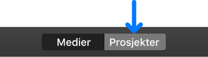 Prosjekter-knappen i verktøylinjen