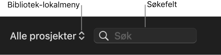 Bibliotek-lokalmenyen og søkefelt