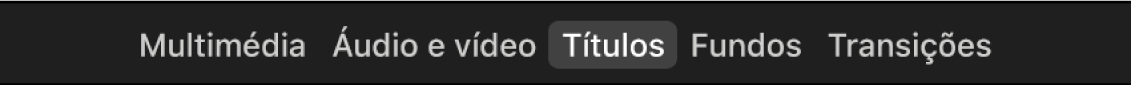 Opção Títulos selecionada por cima do navegador