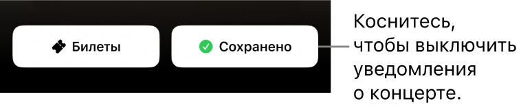 Активная кнопка «Сохранить» (с галочкой) в разделе «Информация о концерте» в Shazam.