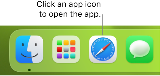 The Safari icon in the Dock.