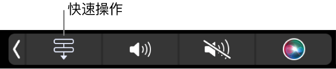 触控栏的功能栏中的快速操作按钮。