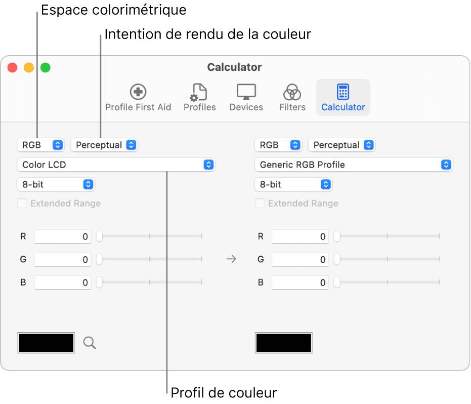 Calculatrice de couleur.