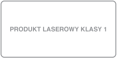 Etykieta z napisem „Produkt laserowy klasy 1”.