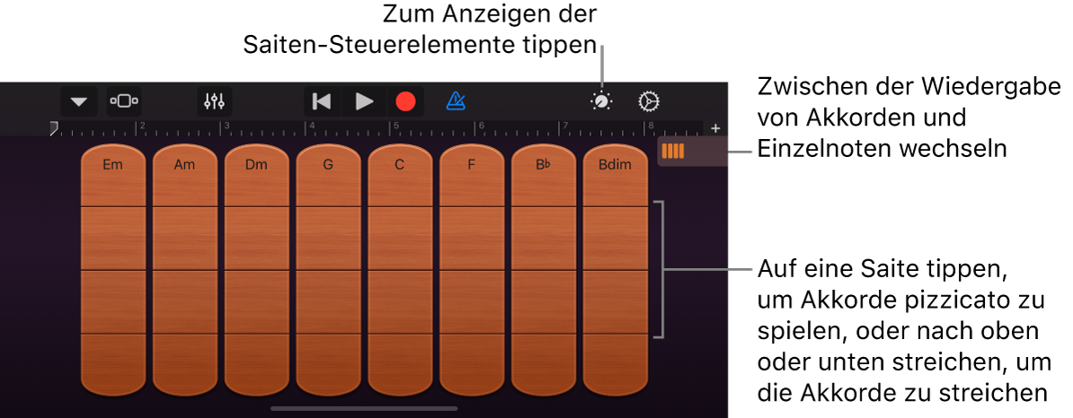 Touch-Instrument „Strings“