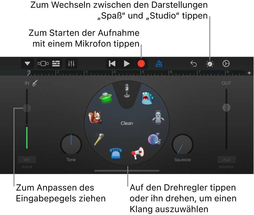 Touch-Instrument Audio-Recorder