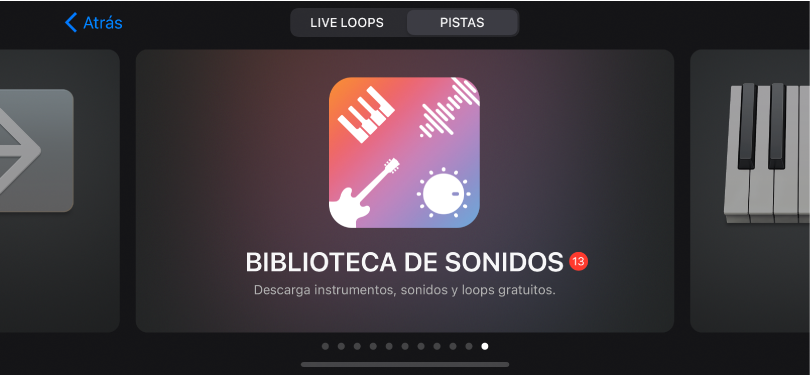 La biblioteca de sonidos en el explorador de sonidos