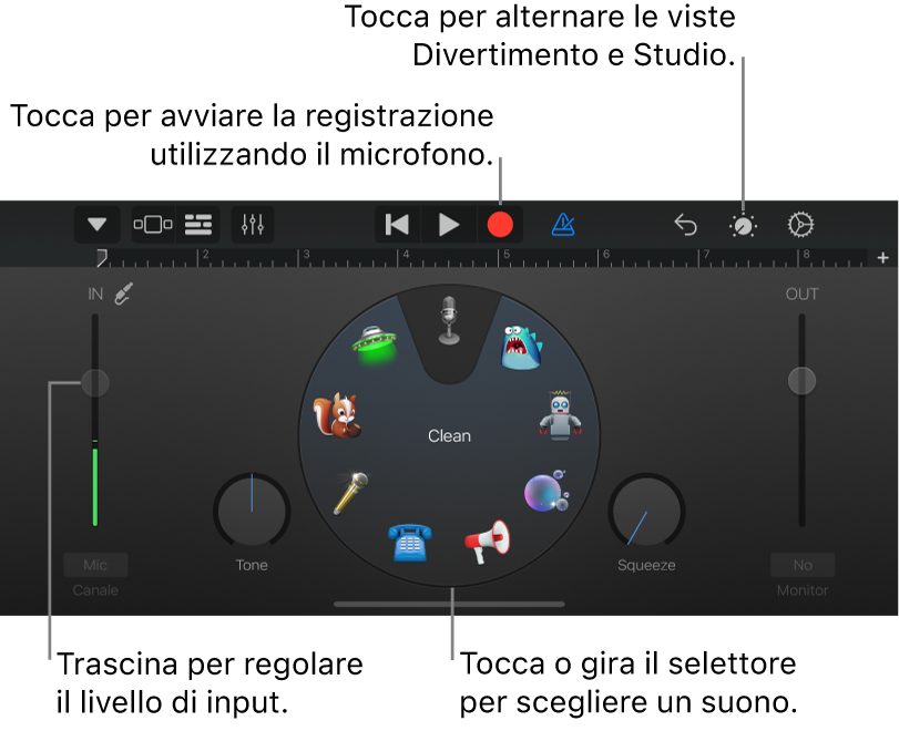 Strumento Touch “Registratore audio”