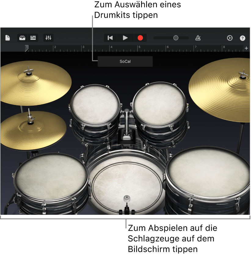 Touch-Instrument Schlagzeug