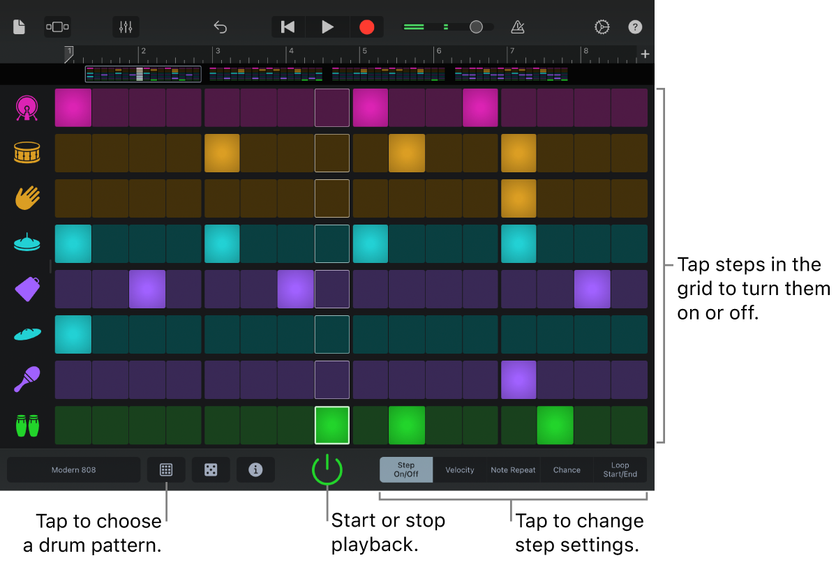 Beat Sequencer Touch Instrument