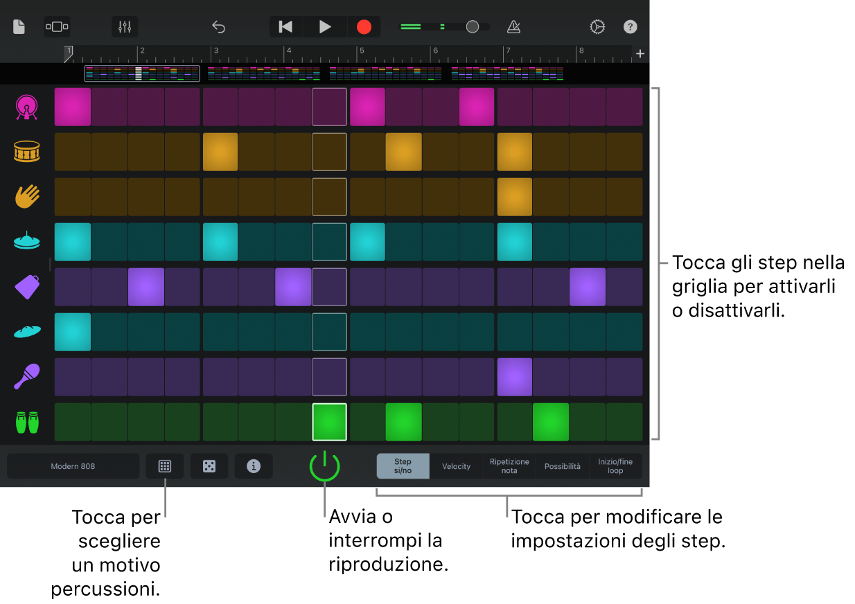 Strumento Touch “Sequencer tempo”