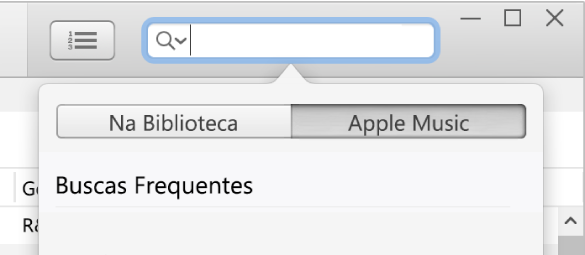 Campo de pesquisa do Apple Music.