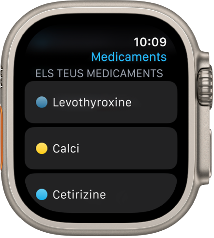 L’app Medicaments mostra una llista de tots els medicaments.