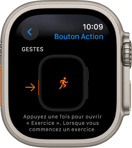 L’écran « Bouton Action » permettant d’attribuer des tâches au bouton Action.