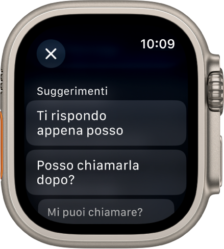 L’app Mail con tre risposte smart.