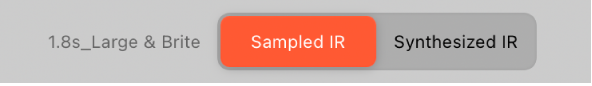 Abbildung. Tasten „Sampled IR“ und „Synthesized IR“ von Space Designer