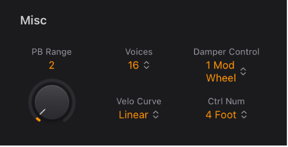 Figure. Vintage Clav Misc parameters.