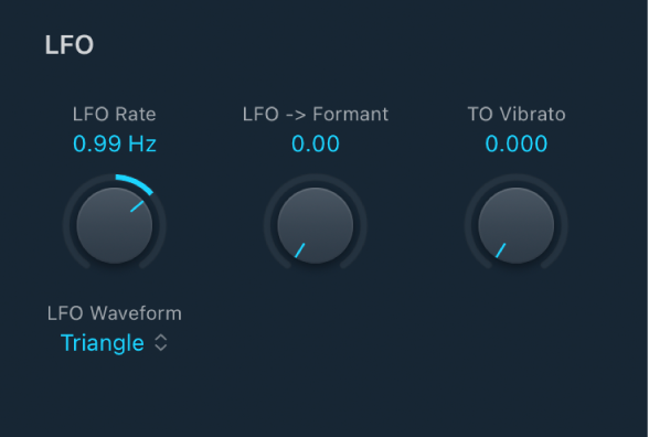 Figure. EVOC 20 TrackOscillator LFO parameters.